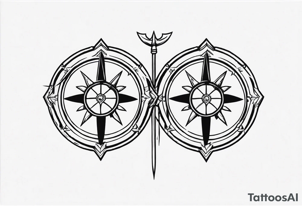 Spartan shield with spears tattoo idea