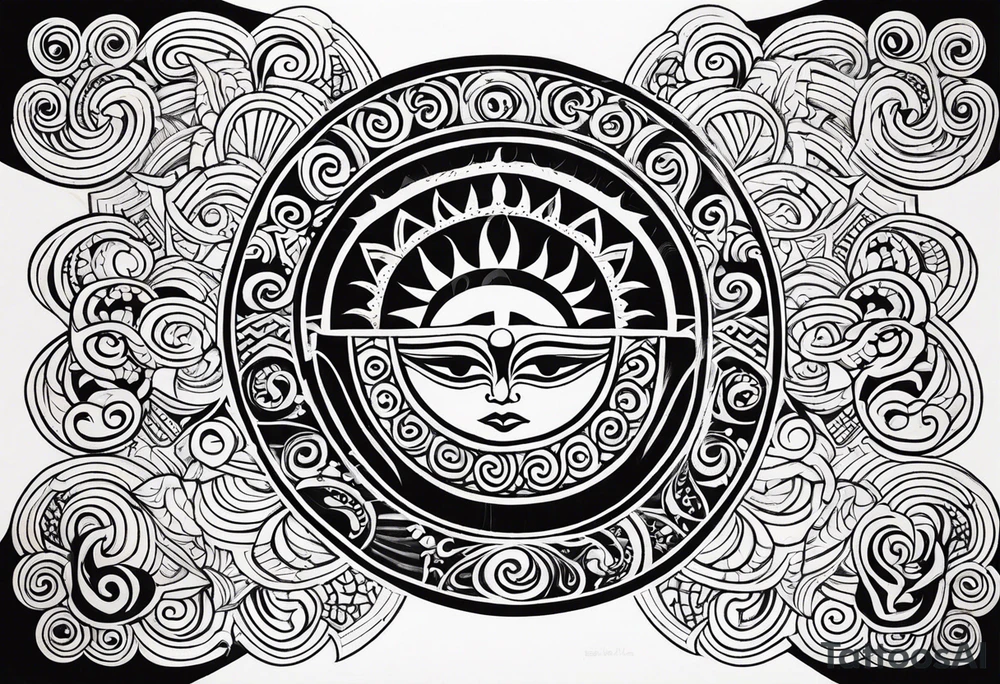 sun and freedom maori tattoo idea