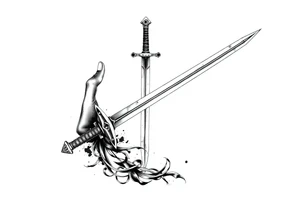 Life, sword, power, relentless, happiness tattoo idea