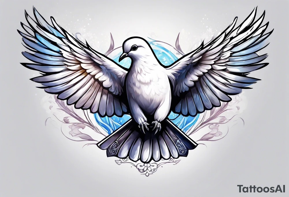 dove holding sword tattoo idea