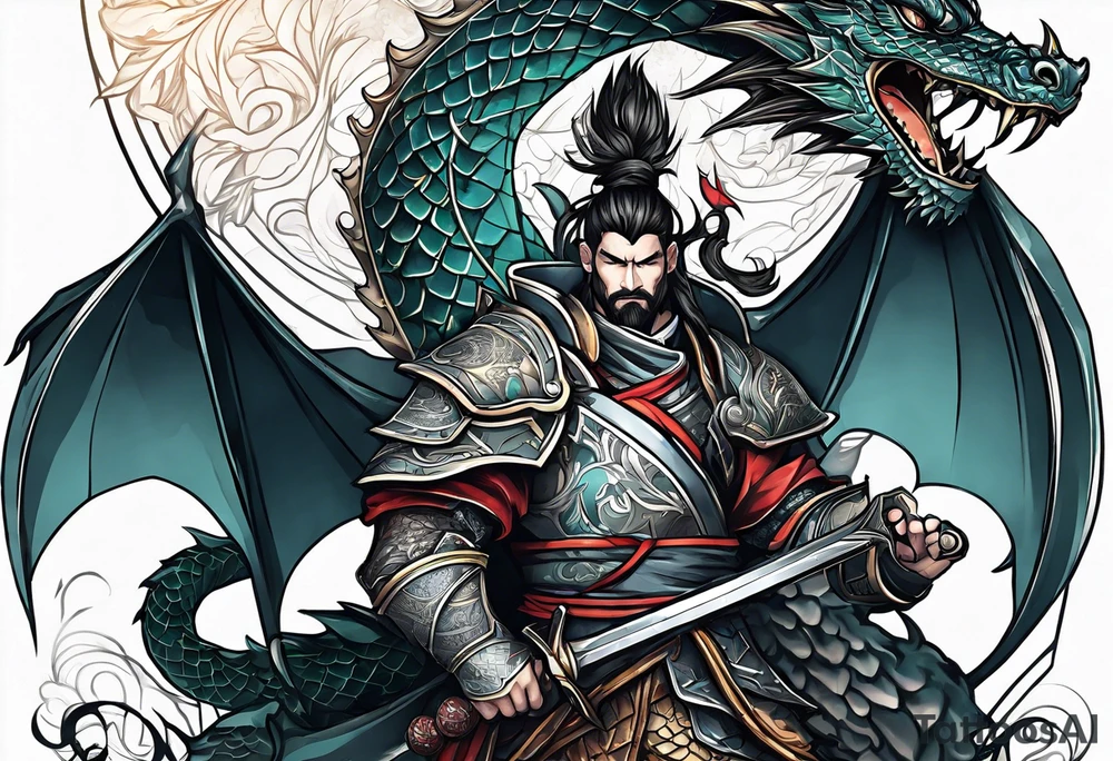 show me a tattoo design where there is a sword and a dragon wrapped around it tattoo idea
