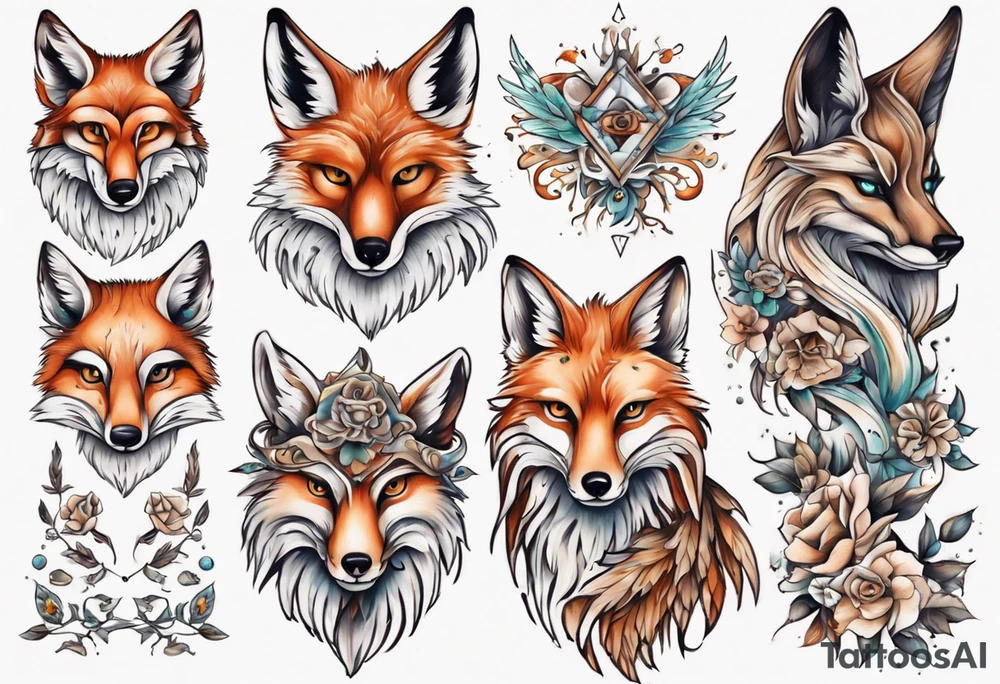 ein Tier aus Fuchs und Eule tattoo idea
