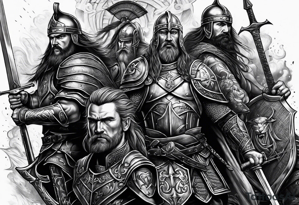 Irish warriors in battle tattoo idea