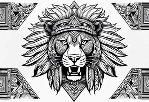 Aztec warrior, lion tattoo idea