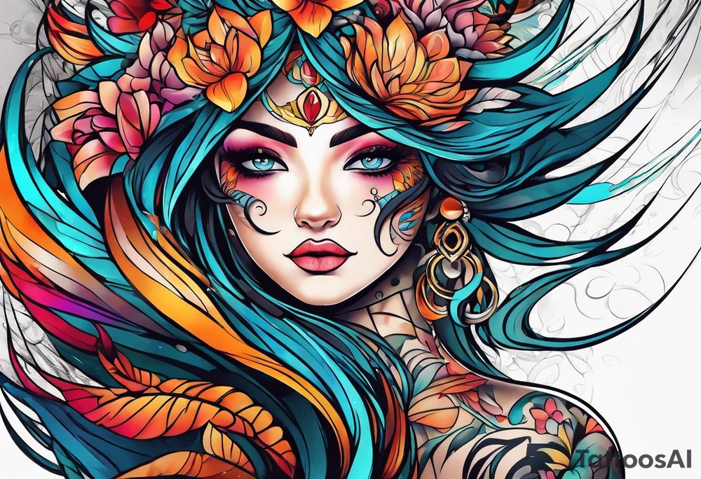 Abstract sleeve tattoo tattoo idea