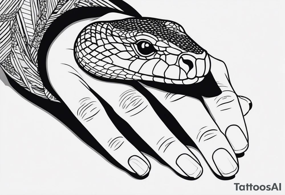 snake on hand tattoo idea