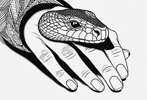 snake on hand tattoo idea