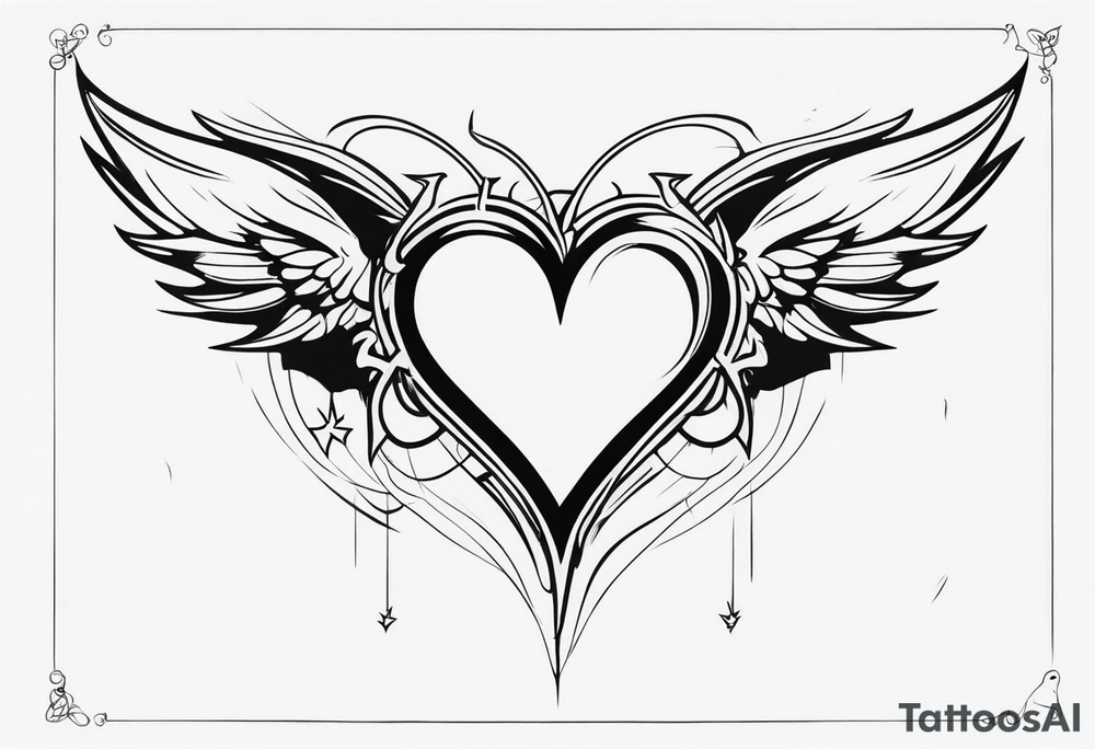 angel devil heart/wings tattoo idea
