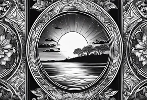 grandfather memorial sunset tattoo idea