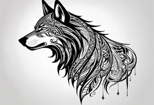 black wolf tribal tattoo idea