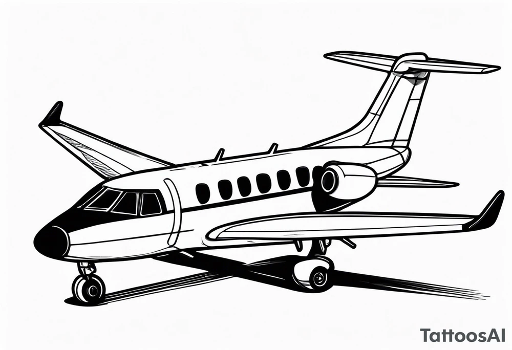 Airplane with roman date tattoo idea
