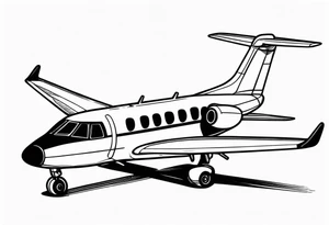 Airplane with roman date tattoo idea