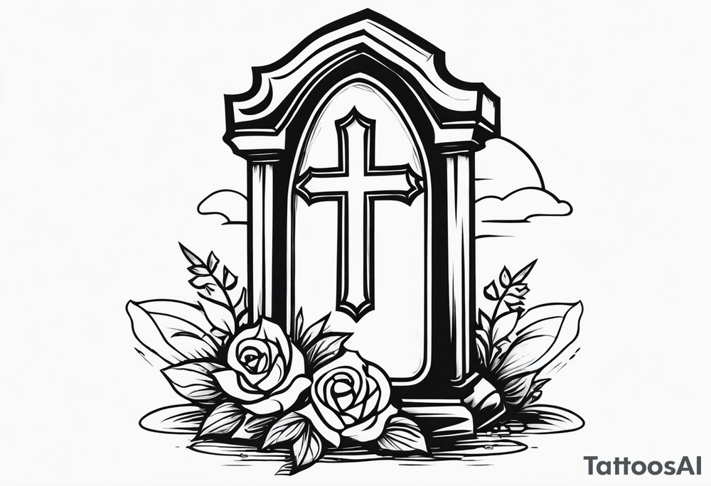 Tombstone tattoo design but no cross tattoo idea