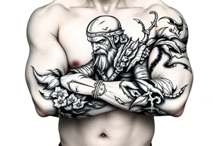 Weary warrior taking a break tattoo idea