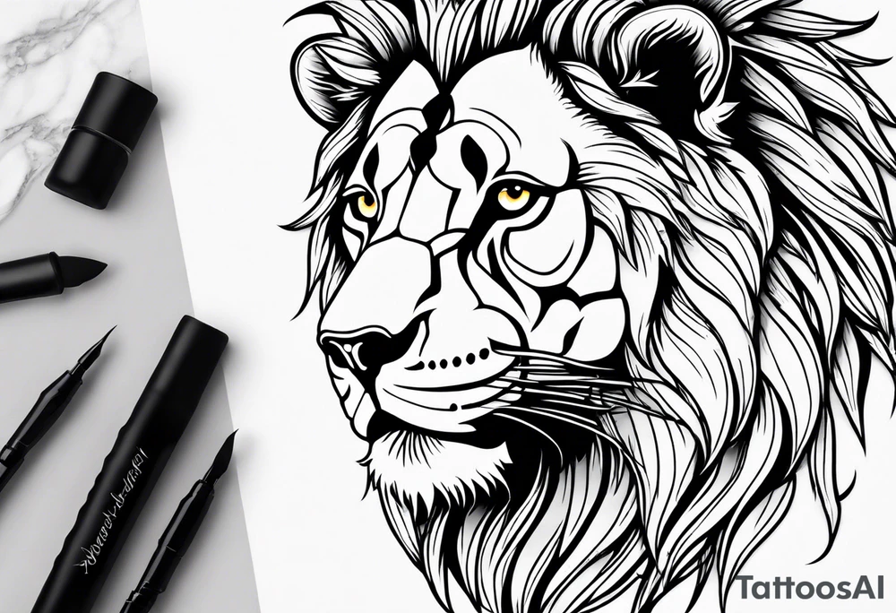 lion skeleton tattoo idea