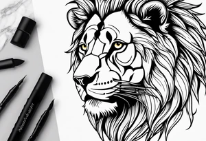 lion skeleton tattoo idea