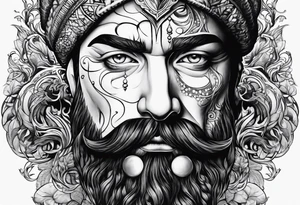 man with multiple voices in his head turning into a river tattoo idea