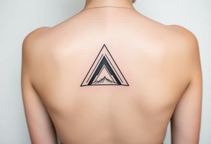 Geometric small triangle about different paths in life merge together and become stronger together while being psychedelic tattoo idea
