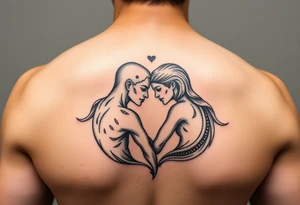 Two lost souls merging into one representing one love tattoo idea
