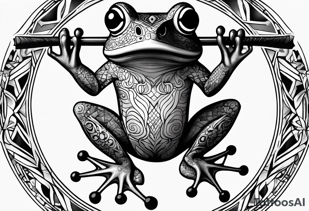 frog pogo stick tattoo idea