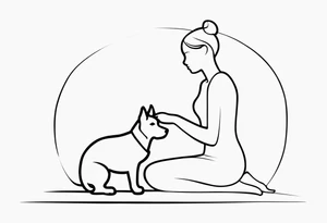 DOG AND PERSON tattoo idea