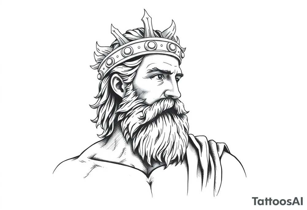 GREEK GOD LOOKING OVER HIS EMPIRE tattoo idea