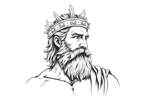 GREEK GOD LOOKING OVER HIS EMPIRE tattoo idea