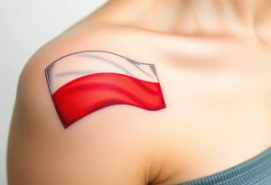 A waving Czech flag with realistic fabric texture, its red, white, and blue colors appearing vibrant and dynamic. tattoo idea