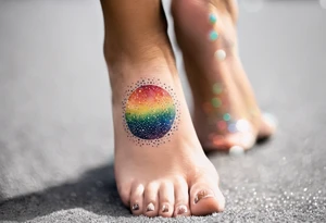 "You never walk alone" stars and rainbow color tattoo idea
