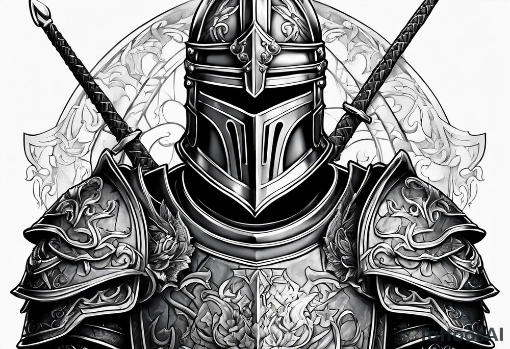 knight with heavy armor tattoo idea