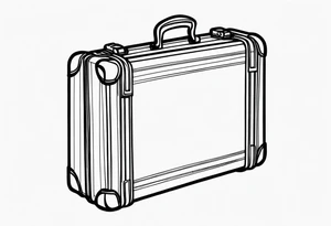 Cardboard suitcase outline tattoo idea