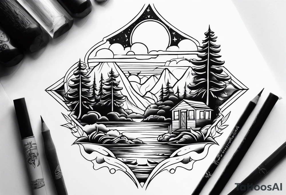 Chicano style scenary tattoo idea