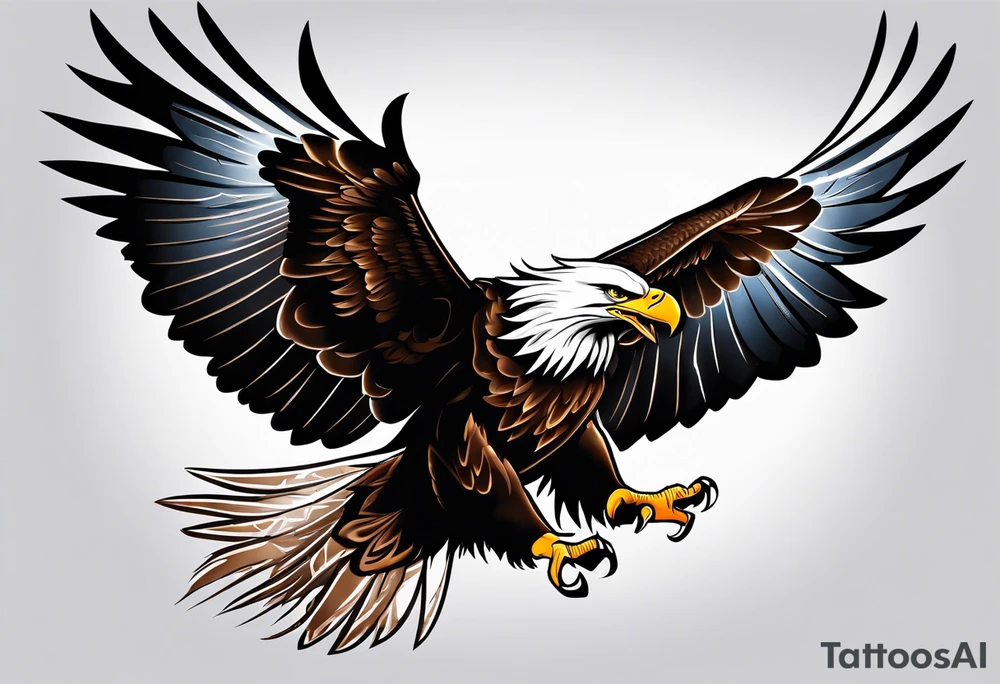 eagle landing tattoo idea