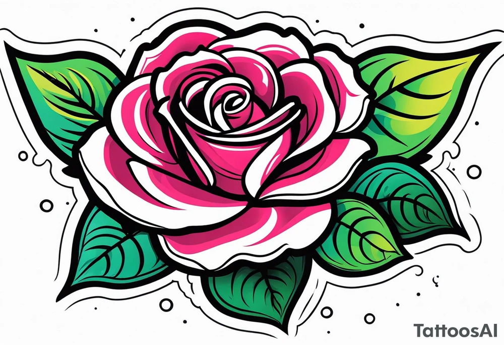 American traditional rose tattoo idea