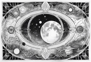 The transition between the sky and space tattoo idea