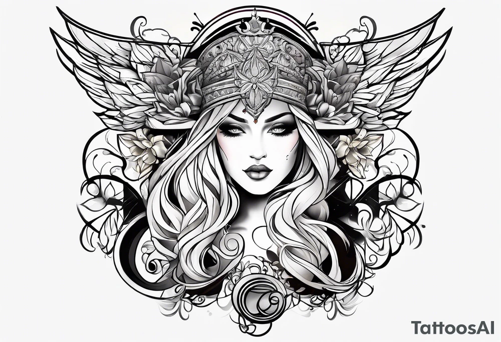 lesbian symbol and music tattoo idea