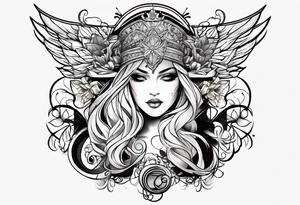 lesbian symbol and music tattoo idea