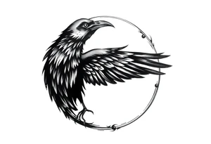 a circular crow tattoo tattoo idea