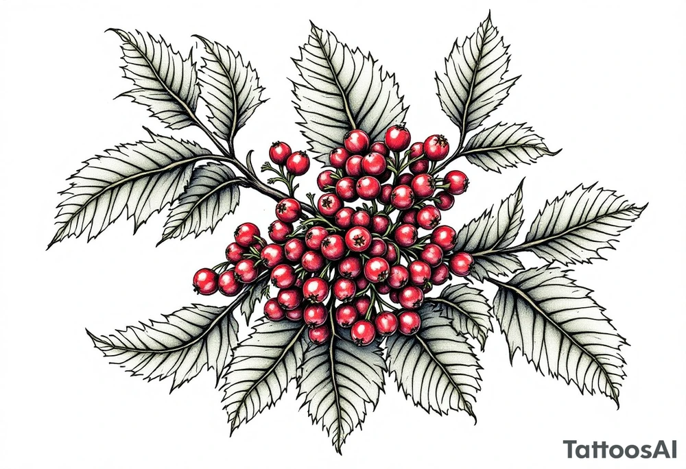 American traditional blackberry vine with leaves tattoo idea