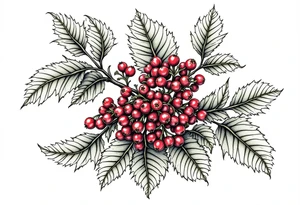 American traditional blackberry vine with leaves tattoo idea