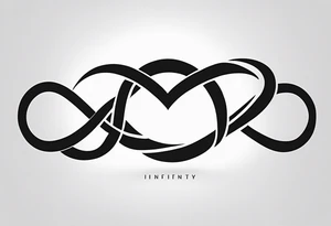 Infinity symbol for man back of wrist intertwined with heart tattoo idea