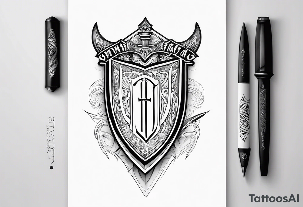 Valhalla shield  steps sword tattoo idea