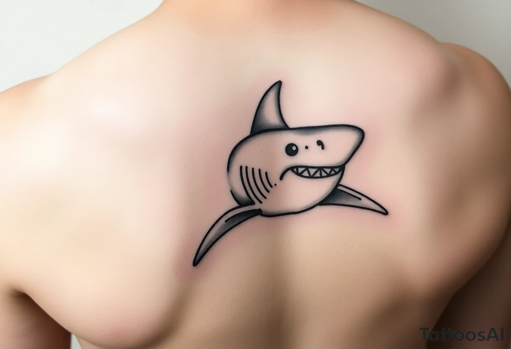 powerful  small shark moving forward tattoo tattoo idea