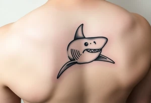 powerful  small shark moving forward tattoo tattoo idea