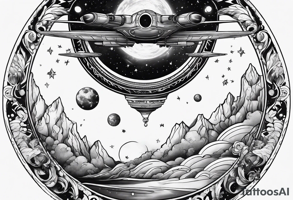 flying through the universe tattoo idea