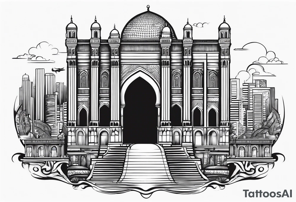 israel city vector gate 
swirl 
 vignette tattoo idea