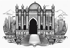 israel city vector gate 
swirl 
 vignette tattoo idea