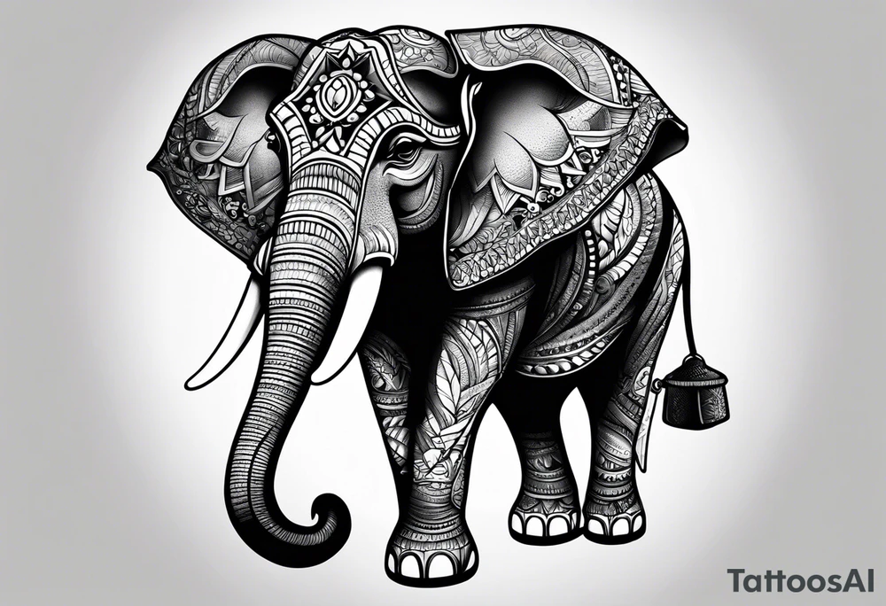 Roller skating elephant tattoo idea