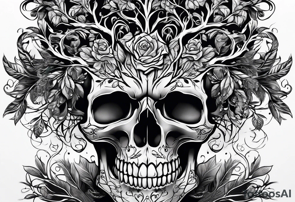 Skull tree tattoo idea