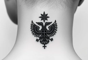 Top: Russian star 
Middle: russian double-headed eagle coat of arms
Bottom: Orthodox church dome with a cross tattoo idea